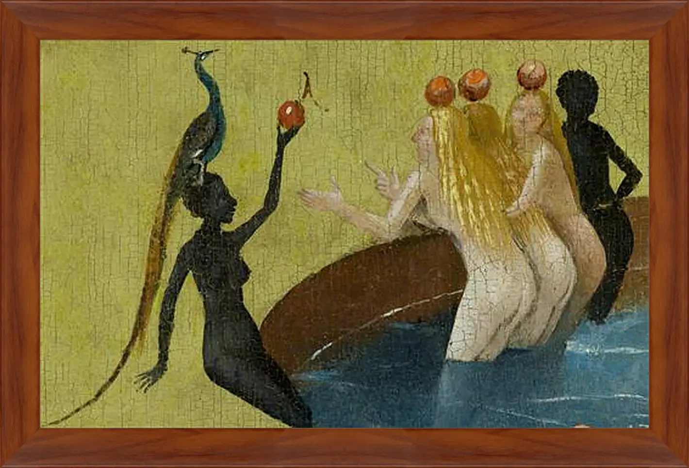 Картина в раме - Women with peacock. Иероним Босх