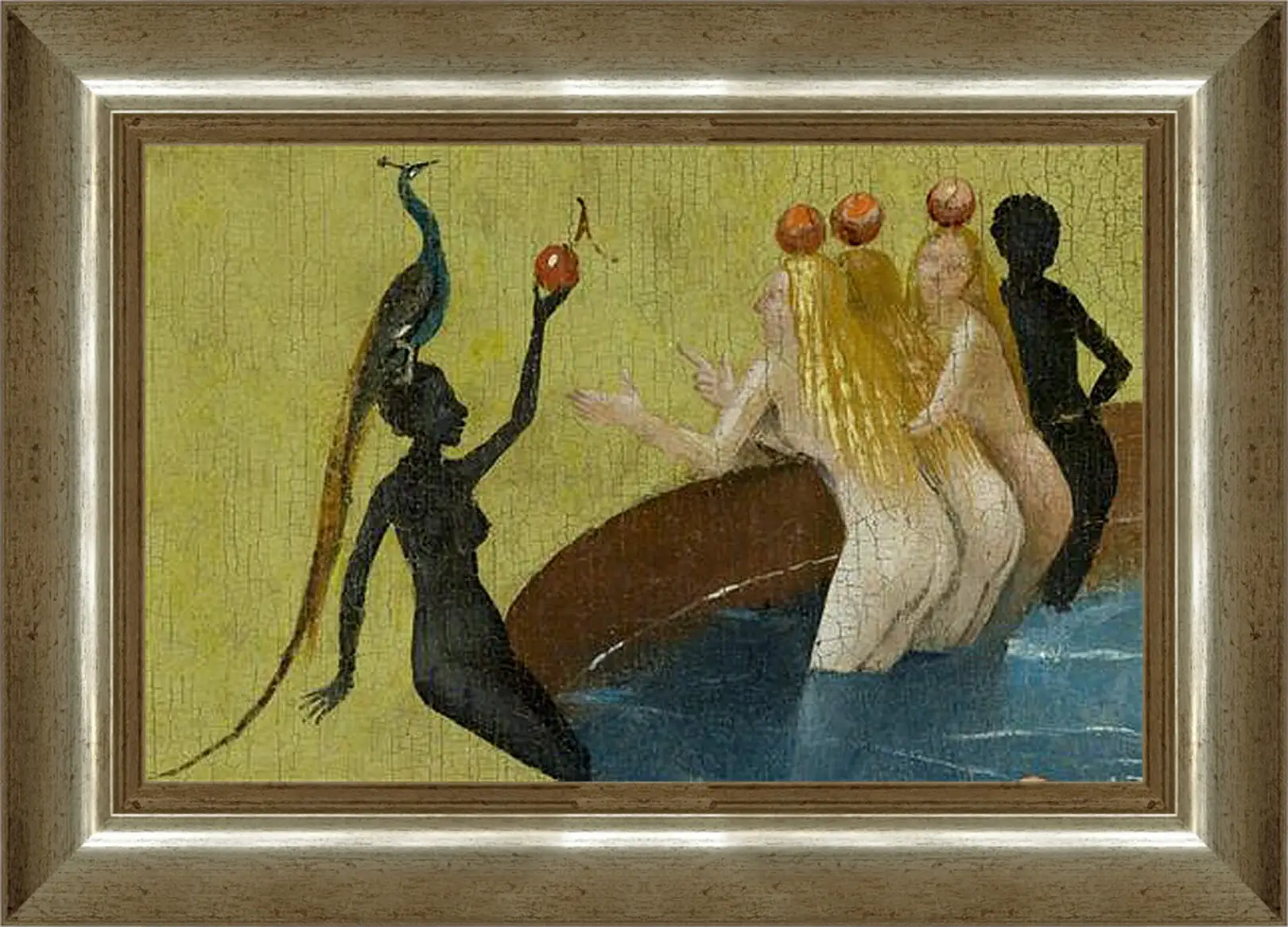 Картина в раме - Women with peacock. Иероним Босх