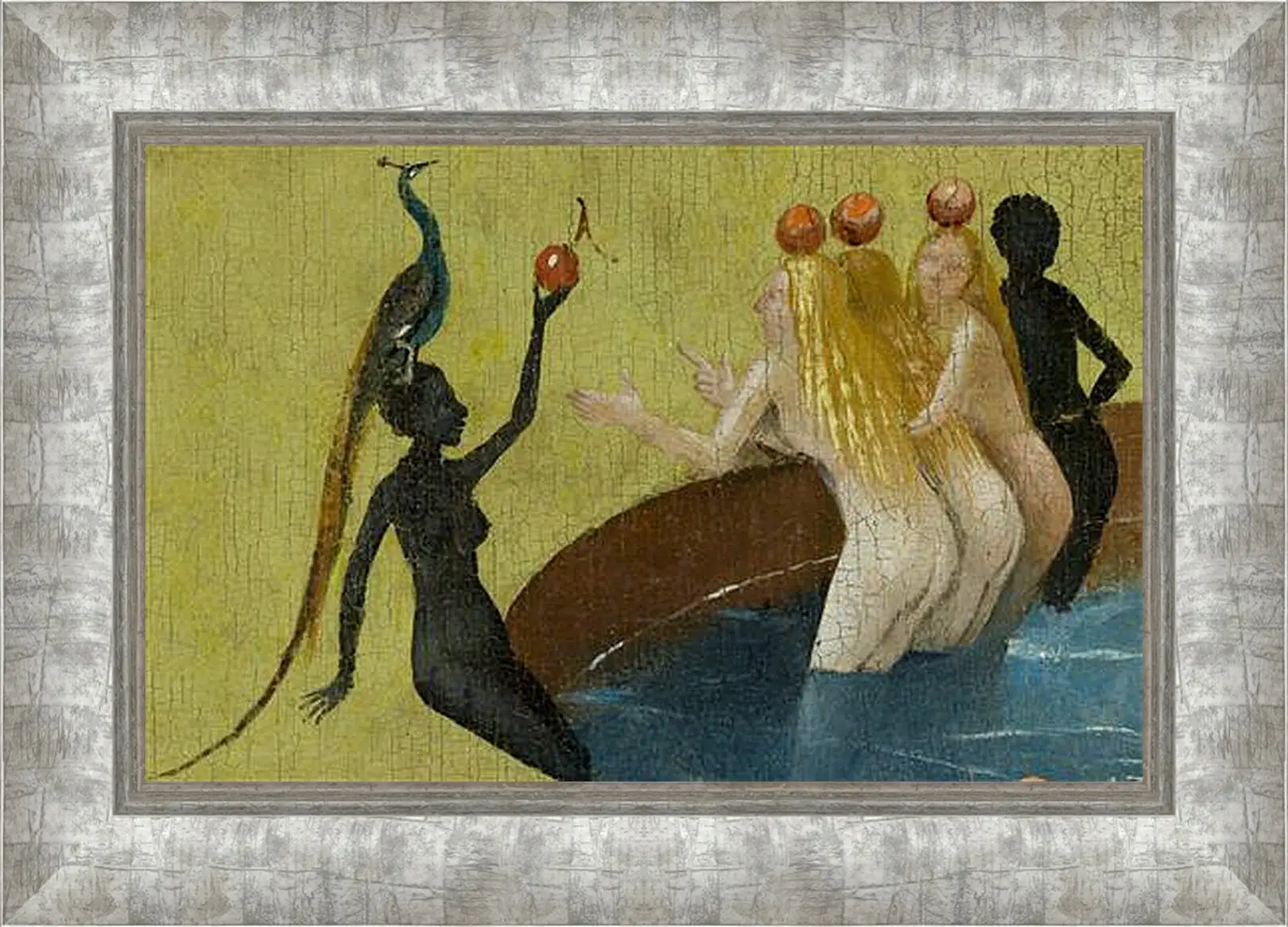 Картина в раме - Women with peacock. Иероним Босх