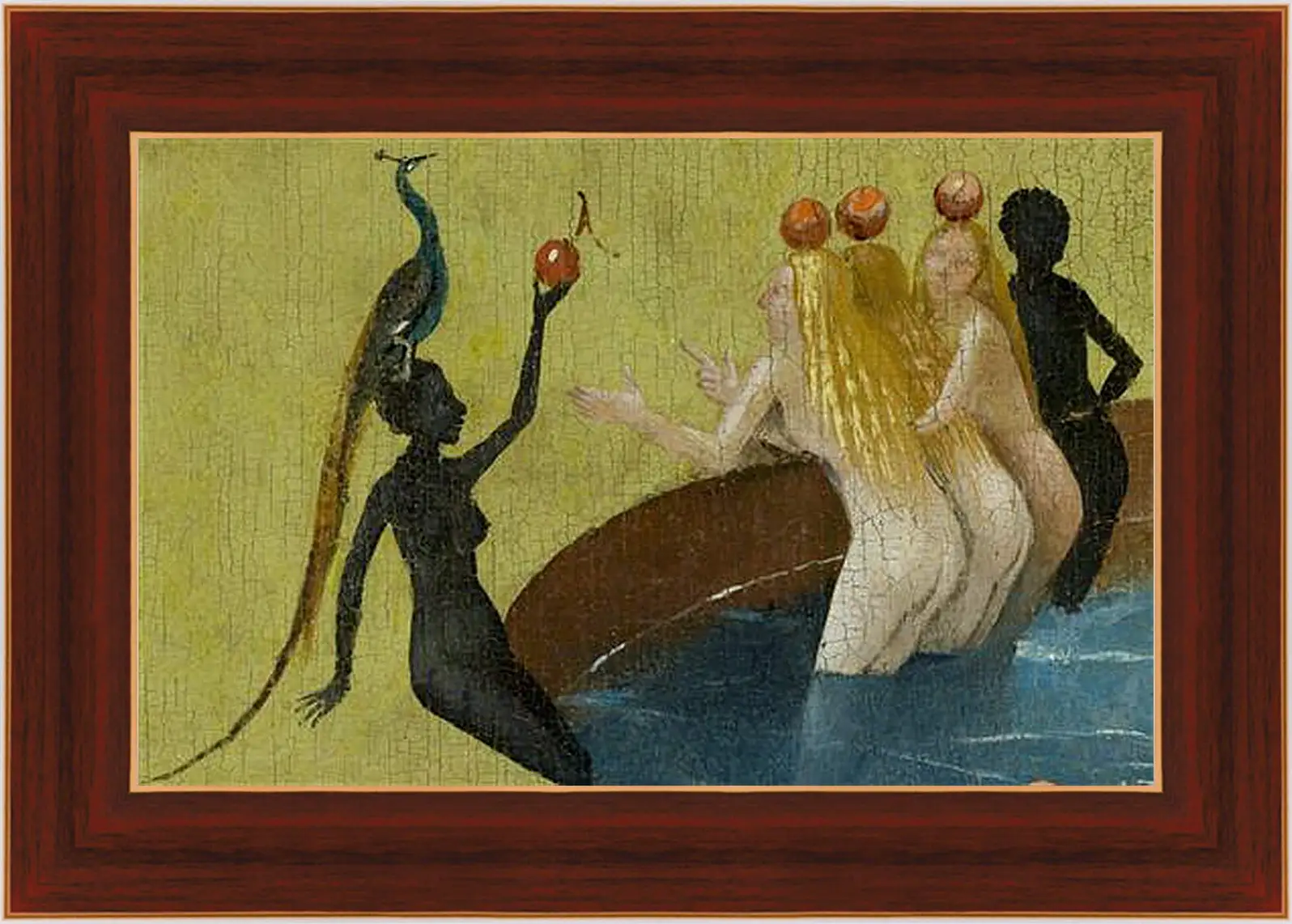 Картина в раме - Women with peacock. Иероним Босх