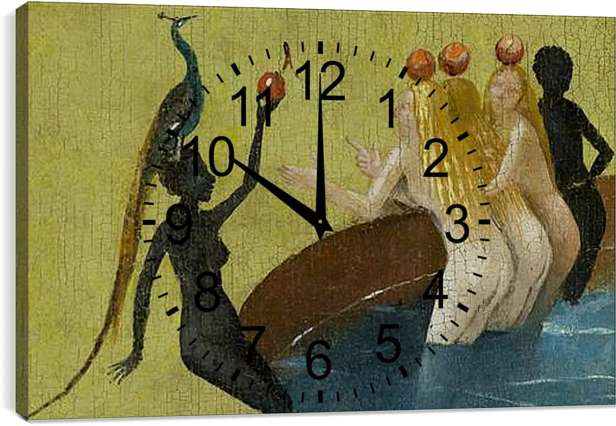 Часы картина - Women with peacock. Иероним Босх