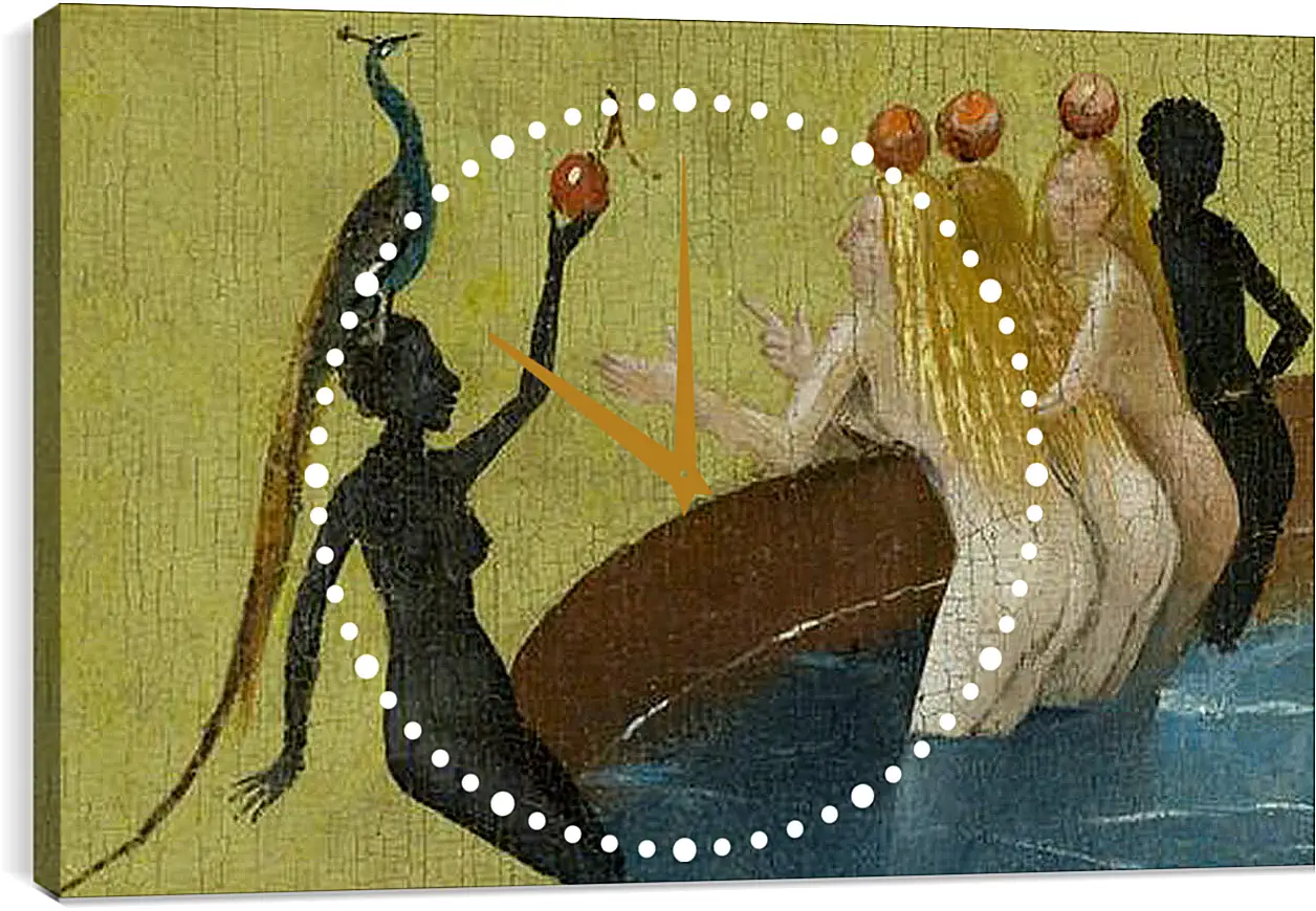 Часы картина - Women with peacock. Иероним Босх