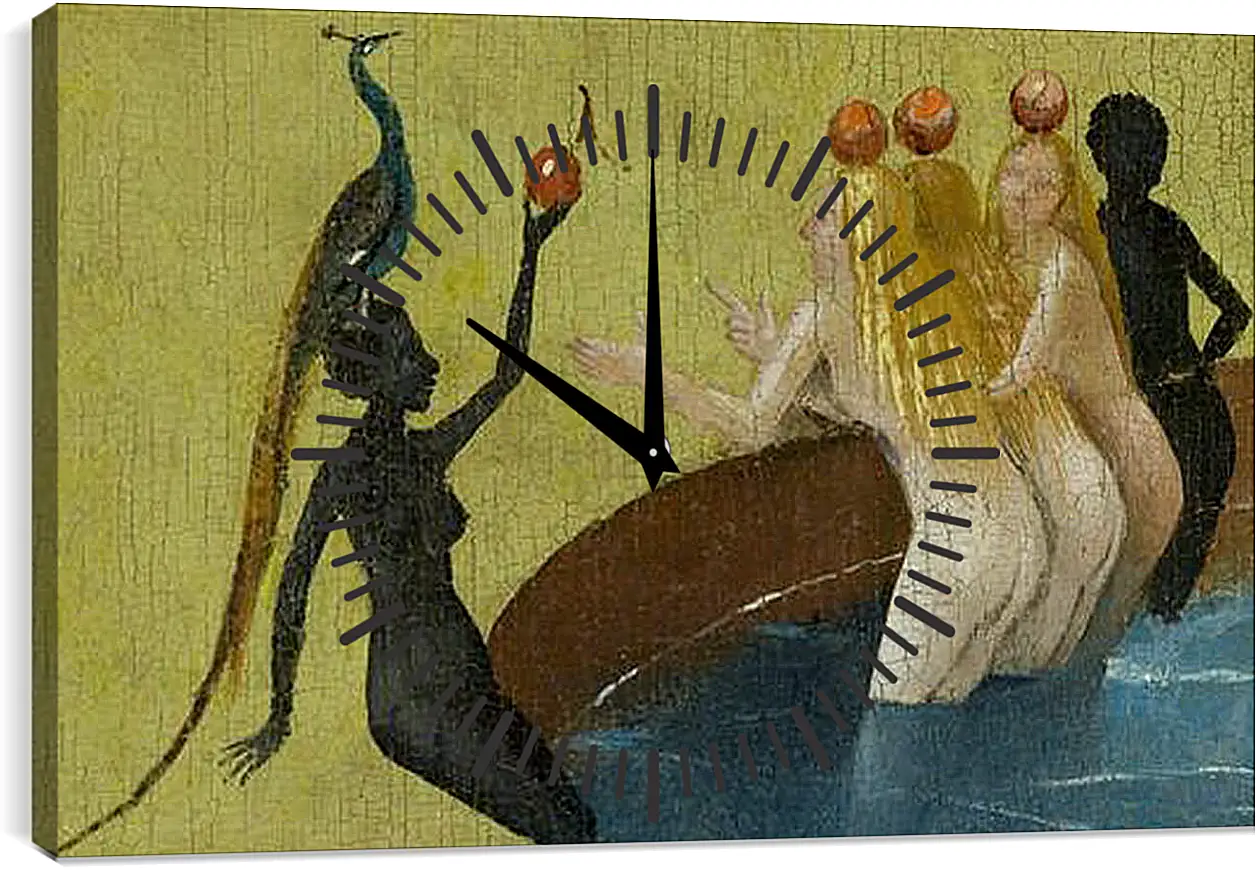 Часы картина - Women with peacock. Иероним Босх