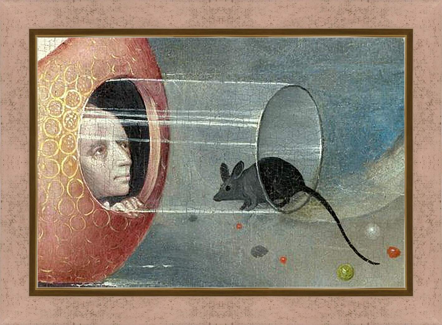 Картина в раме - Man with mouse. Иероним Босх
