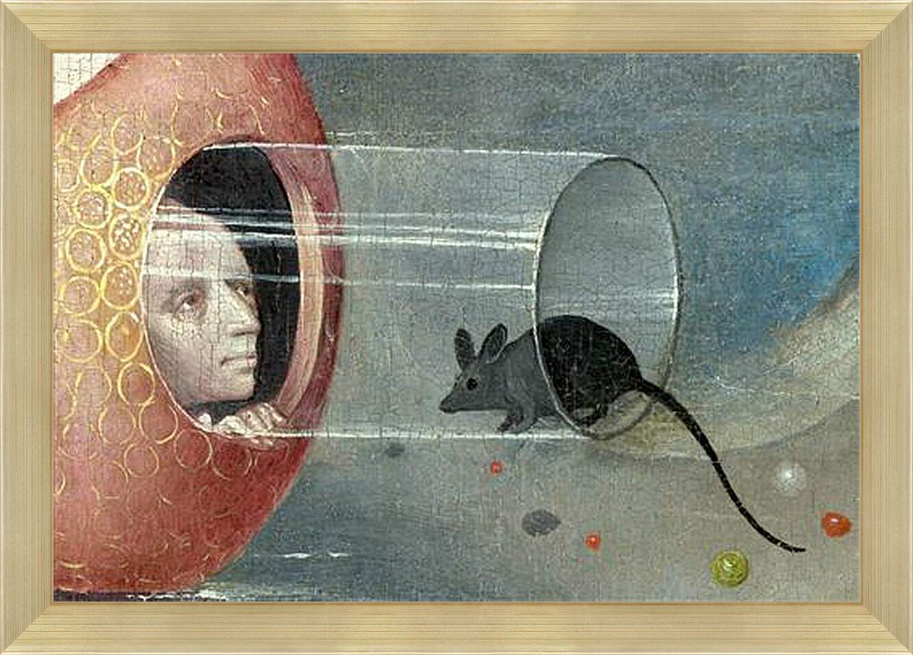Картина в раме - Man with mouse. Иероним Босх
