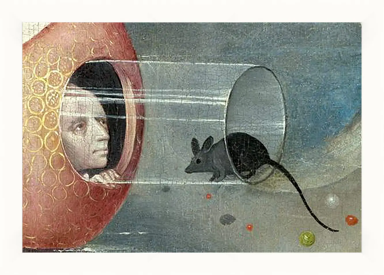 Картина в раме - Man with mouse. Иероним Босх