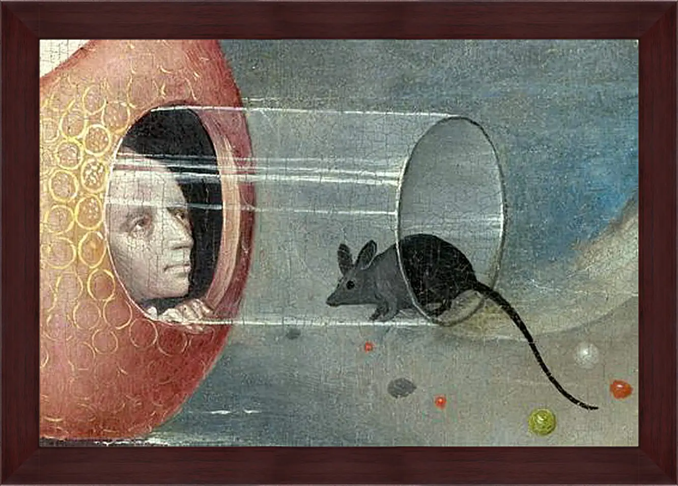 Картина в раме - Man with mouse. Иероним Босх