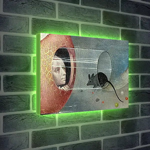 Лайтбокс световая панель - Man with mouse. Иероним Босх