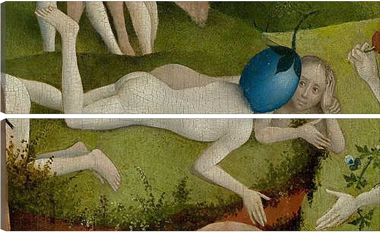 Модульная картина - Detail Man with a plum as head. Иероним Босх