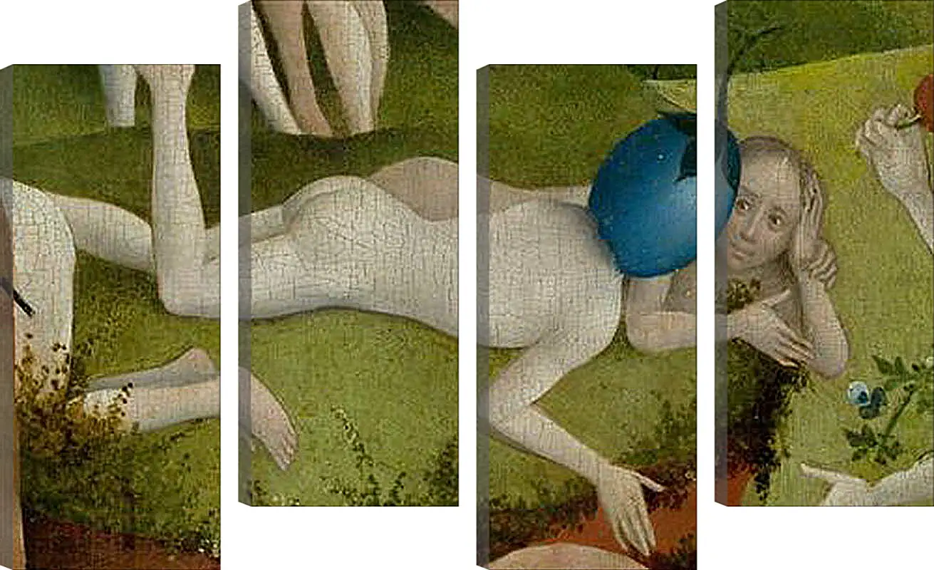 Модульная картина - Detail Man with a plum as head. Иероним Босх