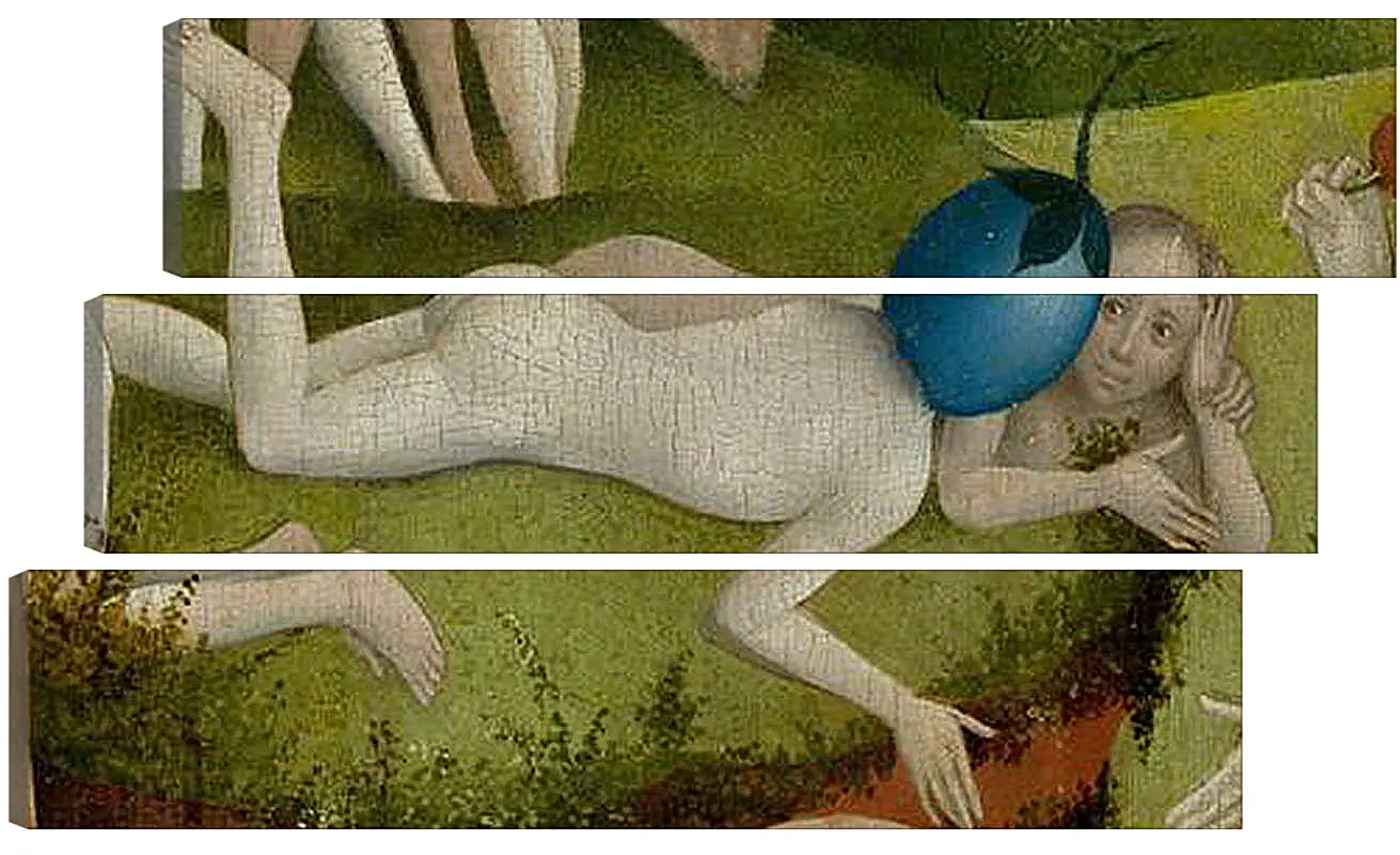 Модульная картина - Detail Man with a plum as head. Иероним Босх