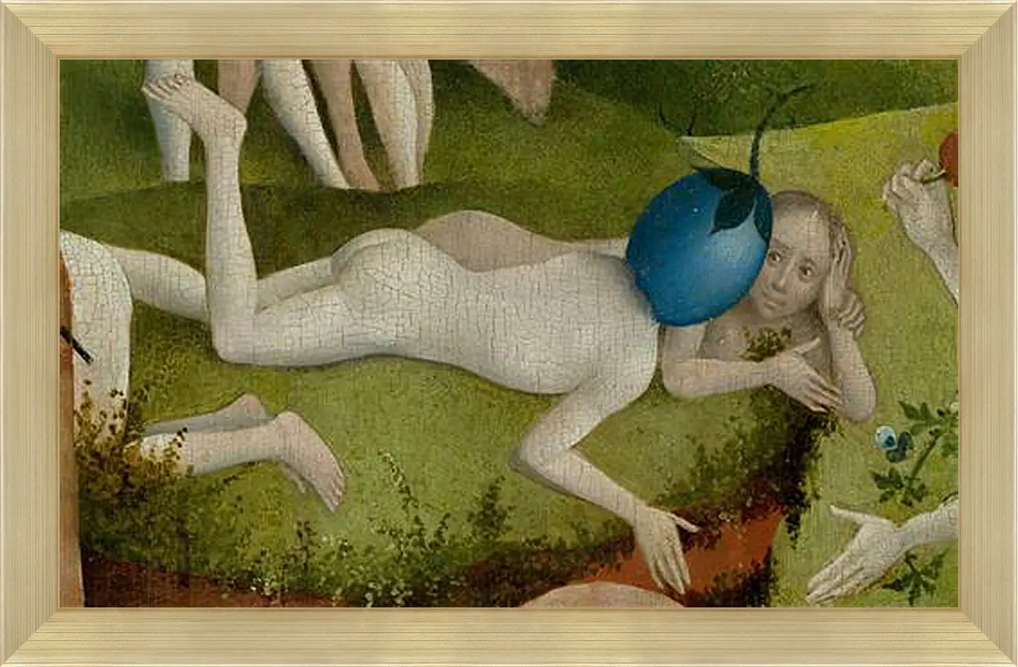 Картина в раме - Detail Man with a plum as head. Иероним Босх