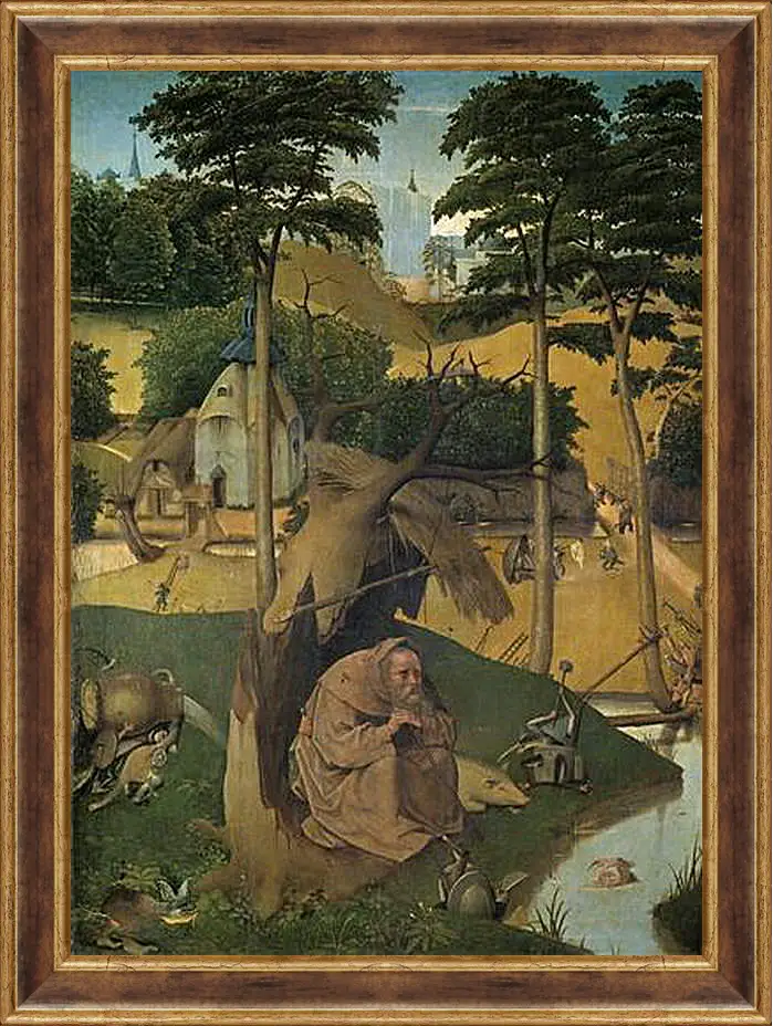 Картина в раме - Tentation de Saint Antoine. Иероним Босх