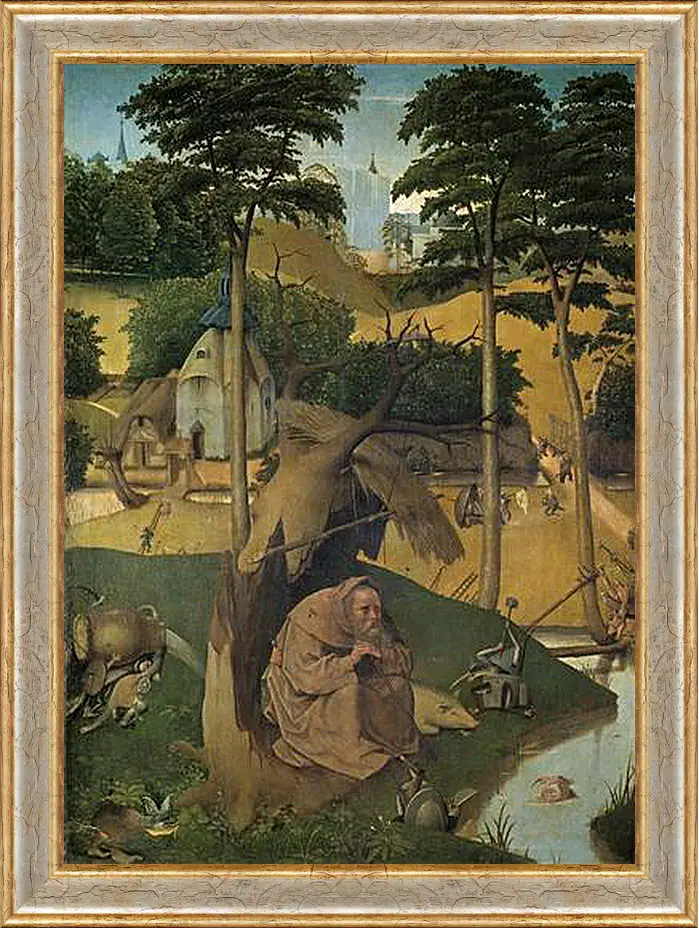 Картина в раме - Tentation de Saint Antoine. Иероним Босх