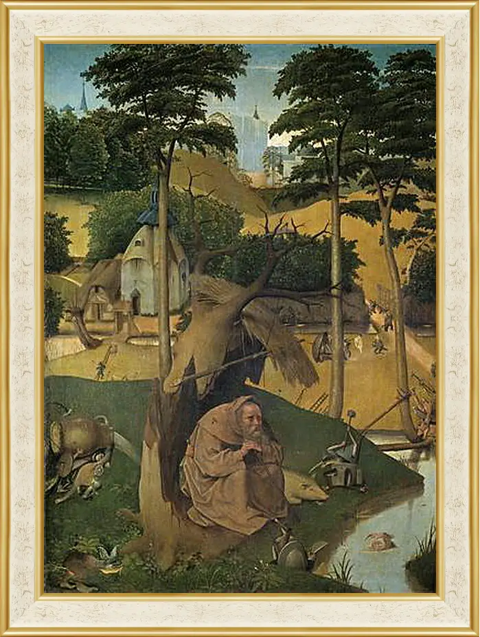 Картина в раме - Tentation de Saint Antoine. Иероним Босх