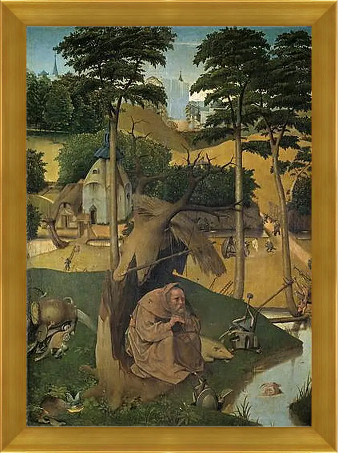Картина в раме - Tentation de Saint Antoine. Иероним Босх
