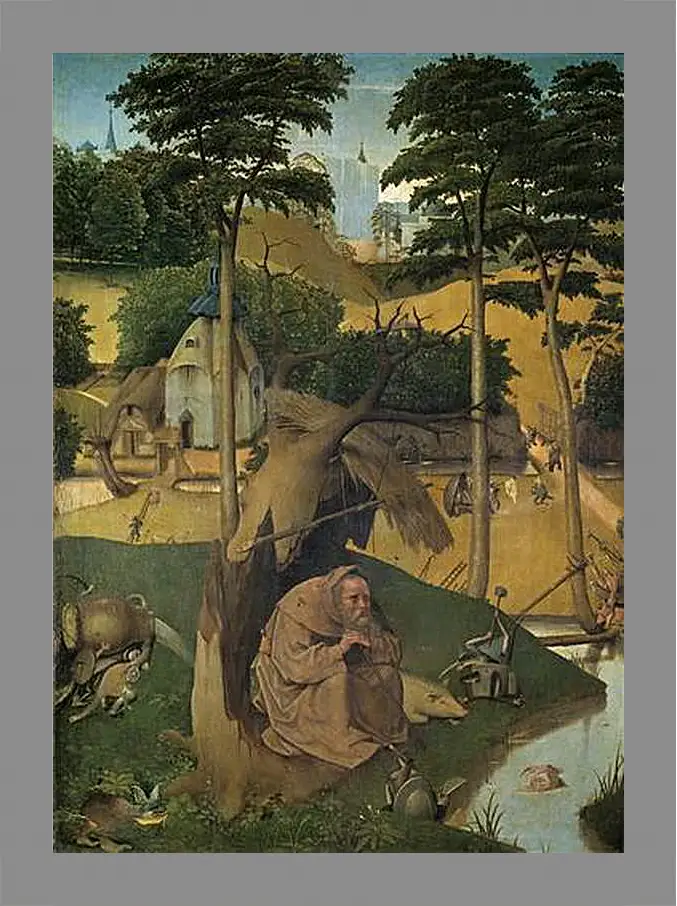 Картина в раме - Tentation de Saint Antoine. Иероним Босх