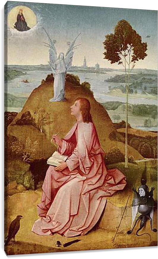 Постер и плакат - Saint John the Evangelist on Patmos. Иероним Босх
