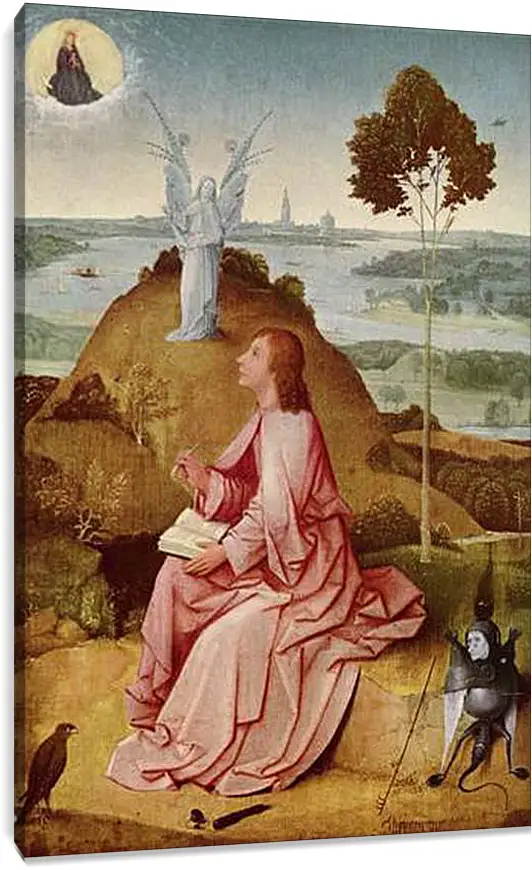 Постер и плакат - Saint John the Evangelist on Patmos. Иероним Босх