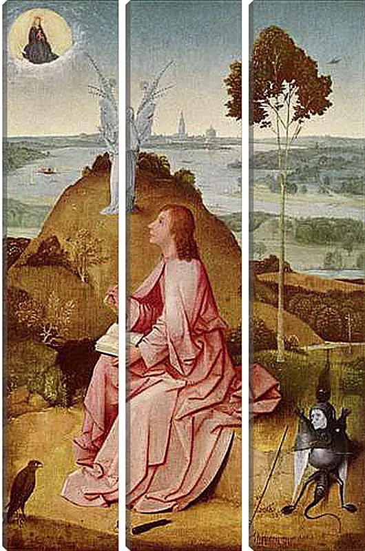 Модульная картина - Saint John the Evangelist on Patmos. Иероним Босх