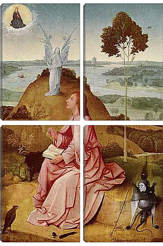 Модульная картина - Saint John the Evangelist on Patmos. Иероним Босх
