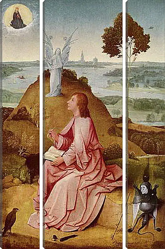 Модульная картина - Saint John the Evangelist on Patmos. Иероним Босх