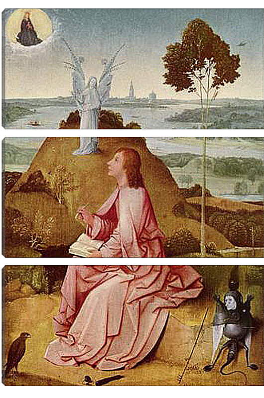 Модульная картина - Saint John the Evangelist on Patmos. Иероним Босх
