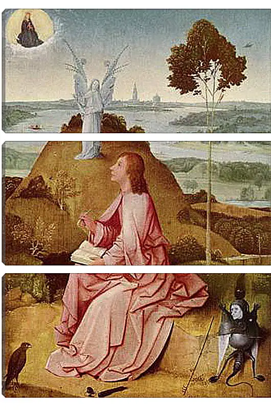 Модульная картина - Saint John the Evangelist on Patmos. Иероним Босх