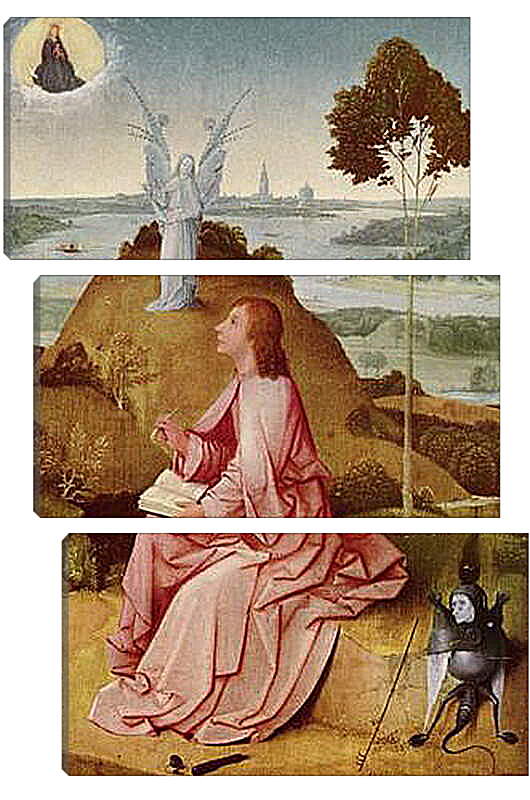 Модульная картина - Saint John the Evangelist on Patmos. Иероним Босх
