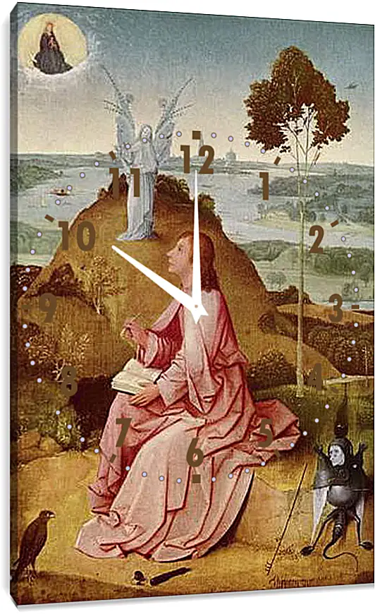 Часы картина - Saint John the Evangelist on Patmos. Иероним Босх