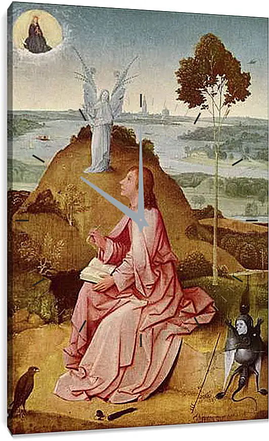 Часы картина - Saint John the Evangelist on Patmos. Иероним Босх
