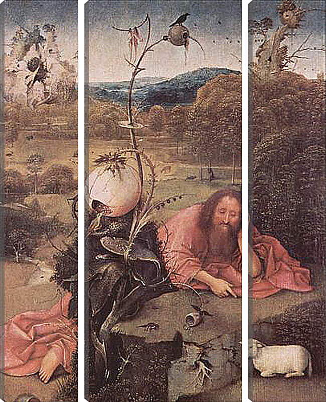 Модульная картина - Saint John the Baptist in the Wilderness. Иероним Босх

