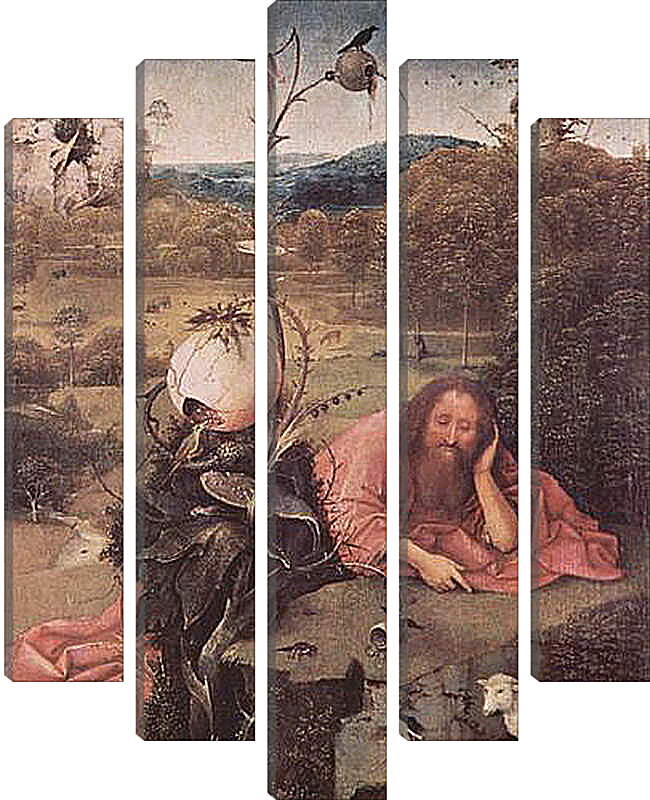 Модульная картина - Saint John the Baptist in the Wilderness. Иероним Босх
