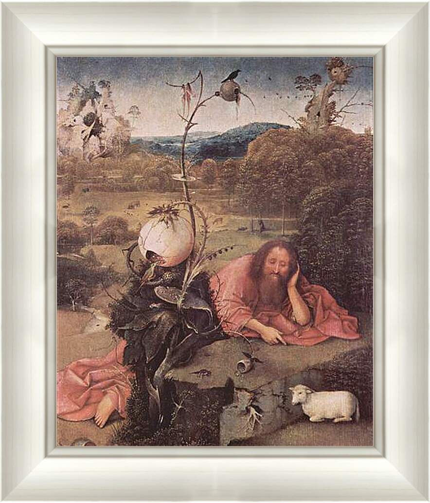 Картина в раме - Saint John the Baptist in the Wilderness. Иероним Босх
