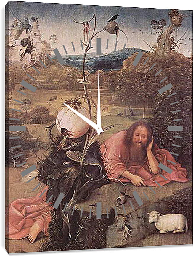 Часы картина - Saint John the Baptist in the Wilderness. Иероним Босх
