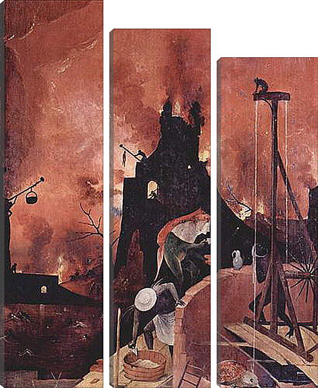 Модульная картина - Heuwagen, Triptychon, rechter Flugel - Die Holle. Иероним Босх
