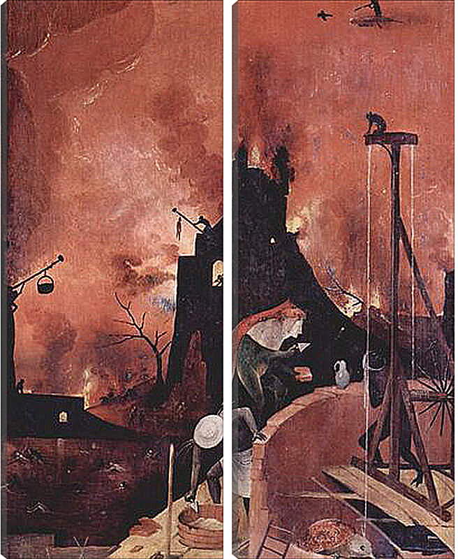 Модульная картина - Heuwagen, Triptychon, rechter Flugel - Die Holle. Иероним Босх
