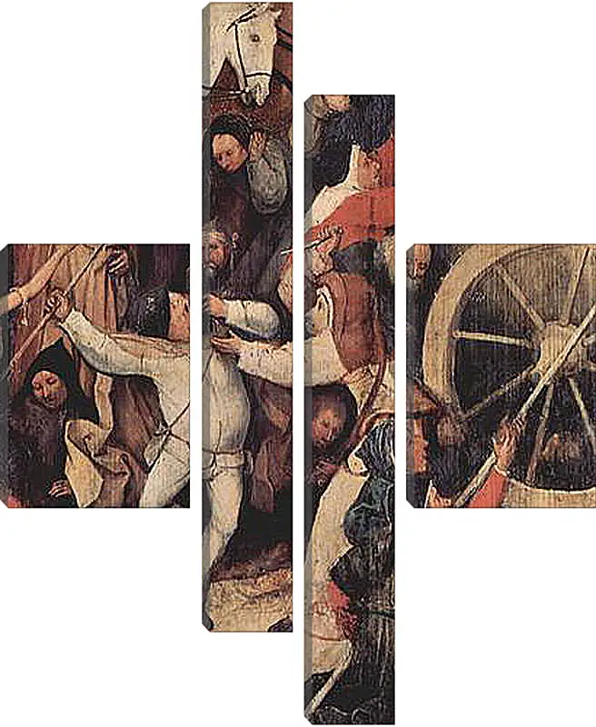 Модульная картина - Heuwagen, Triptychon, Mitteltafel - Der Heuwagen. Иероним Босх