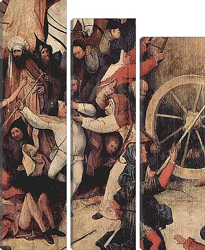Модульная картина - Heuwagen, Triptychon, Mitteltafel - Der Heuwagen. Иероним Босх