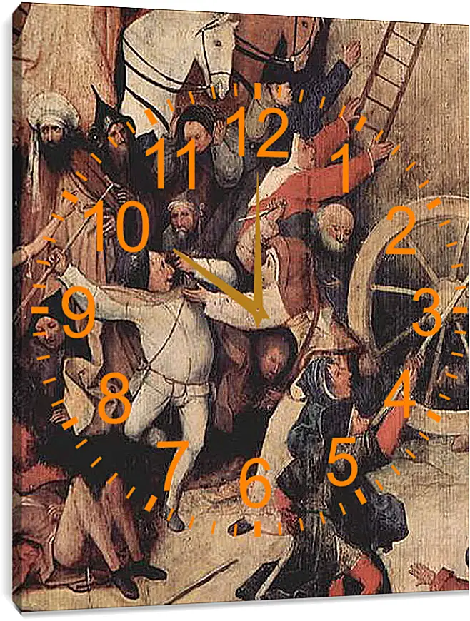 Часы картина - Heuwagen, Triptychon, Mitteltafel - Der Heuwagen. Иероним Босх