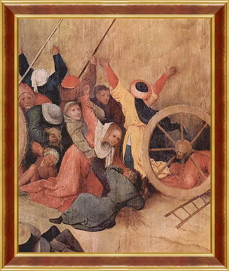 Картина в раме - Heuwagen, Triptychon, Mitteltafel - Der Heuwagen. Иероним Босх