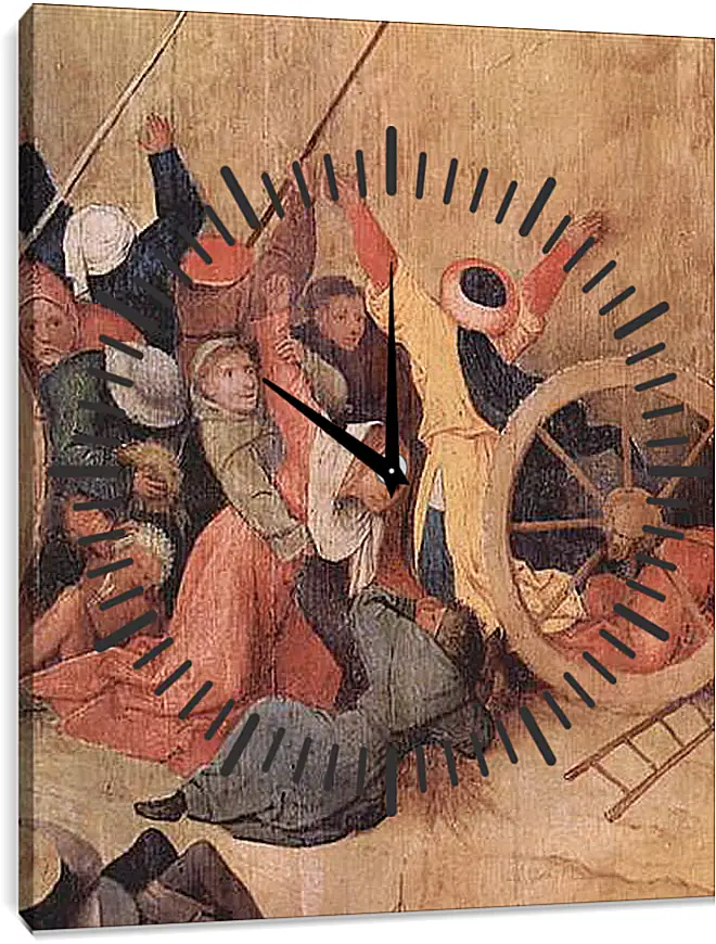 Часы картина - Heuwagen, Triptychon, Mitteltafel - Der Heuwagen. Иероним Босх