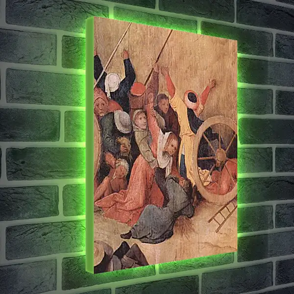 Лайтбокс световая панель - Heuwagen, Triptychon, Mitteltafel - Der Heuwagen. Иероним Босх