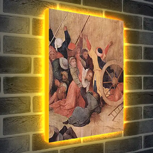 Лайтбокс световая панель - Heuwagen, Triptychon, Mitteltafel - Der Heuwagen. Иероним Босх
