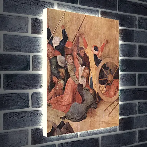 Лайтбокс световая панель - Heuwagen, Triptychon, Mitteltafel - Der Heuwagen. Иероним Босх