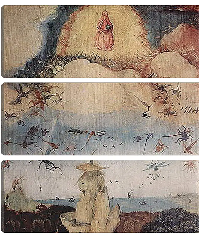 Модульная картина - Haywain, Triptych, left wing-The Earthly Paradise. Иероним Босх