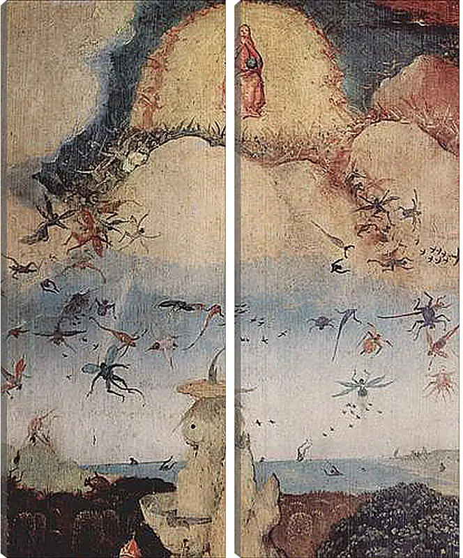 Модульная картина - Haywain, Triptych, left wing-The Earthly Paradise. Иероним Босх