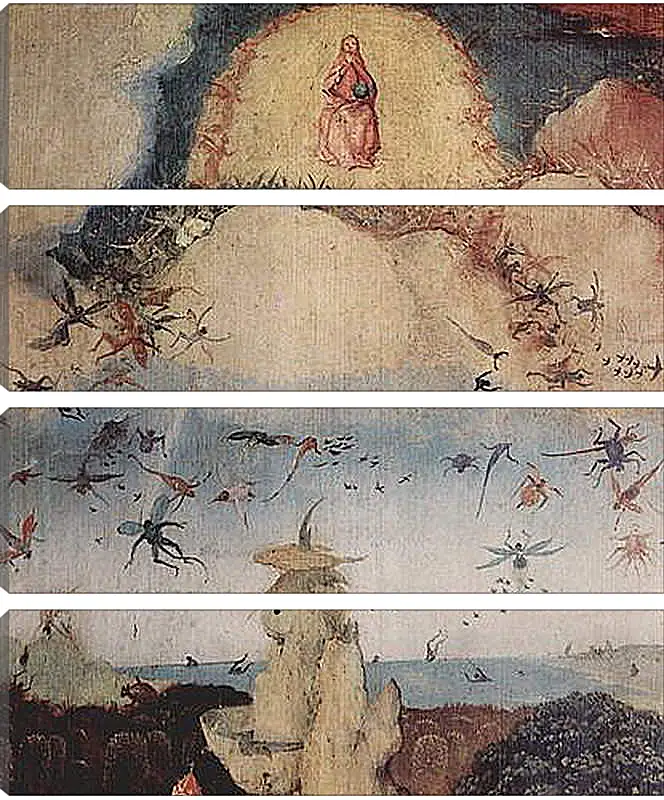 Модульная картина - Haywain, Triptych, left wing-The Earthly Paradise. Иероним Босх