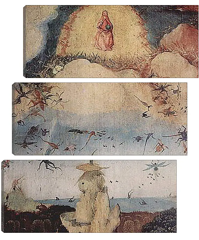 Модульная картина - Haywain, Triptych, left wing-The Earthly Paradise. Иероним Босх