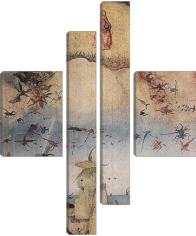 Модульная картина - Haywain, Triptych, left wing-The Earthly Paradise. Иероним Босх